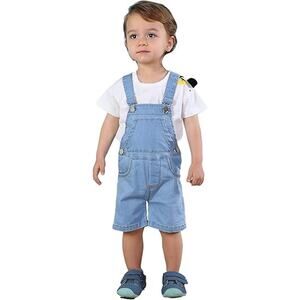 NWT KIDSCOOL SPACE Baby Unisex Jean Overalls Toddler Denim Shortall,Blue,2-3 Y